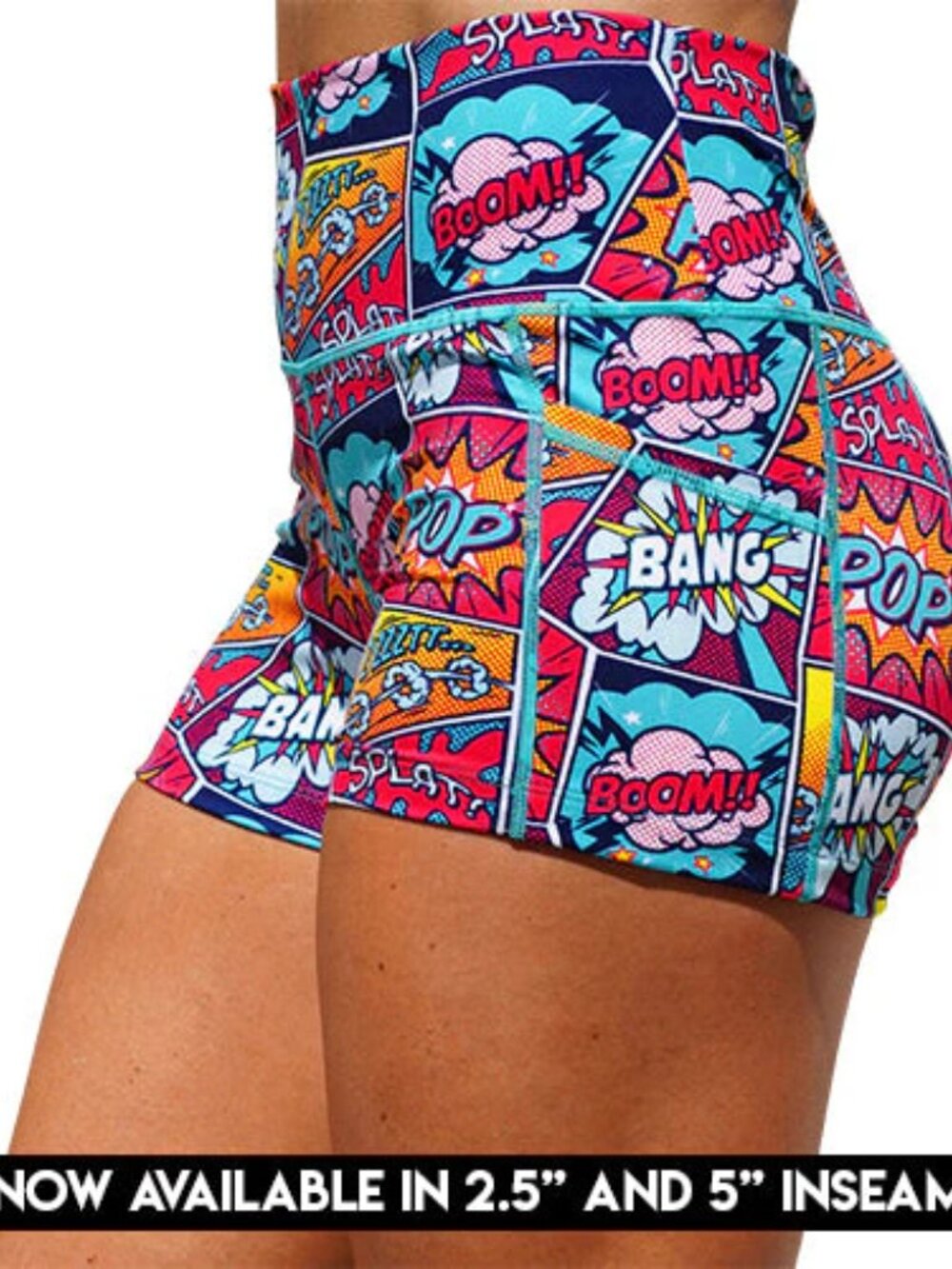 CVG Constantly Varied Gear paisley floral rainbow gym shorts 2.5" L pockets NWOT - Picture 2 of 4